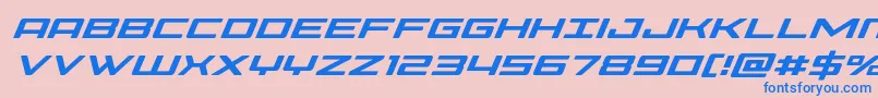 フォントPhoeniciasuperital – ピンクの背景に青い文字