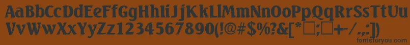 VariodisplaysskRegular-Schriftart – Schwarze Schriften auf braunem Hintergrund