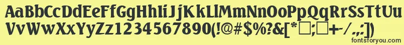 VariodisplaysskRegular-Schriftart – Schwarze Schriften auf gelbem Hintergrund