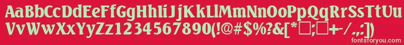 VariodisplaysskRegular Font – Green Fonts on Red Background