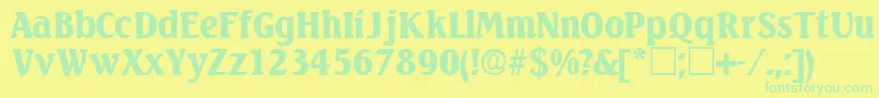 VariodisplaysskRegular Font – Green Fonts on Yellow Background