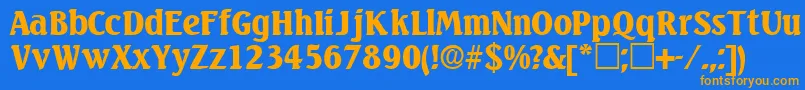 VariodisplaysskRegular Font – Orange Fonts on Blue Background