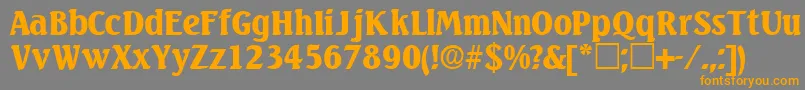 Fonte VariodisplaysskRegular – fontes laranjas em um fundo cinza