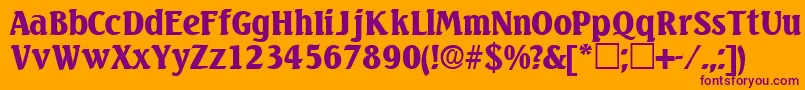 VariodisplaysskRegular-fontti – violetit fontit oranssilla taustalla
