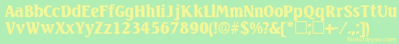 VariodisplaysskRegular Font – Yellow Fonts on Green Background