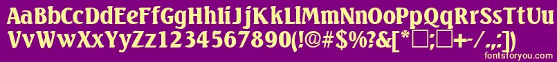 フォントVariodisplaysskRegular – 紫の背景に黄色のフォント