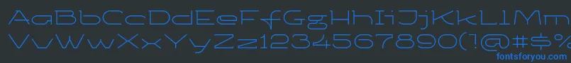 Ketosagclt-Schriftart – Blaue Schriften auf schwarzem Hintergrund