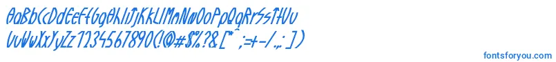 フォントGuazhiruItalic – 青いフォント