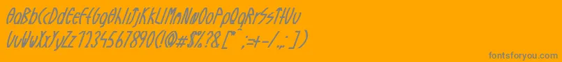 フォントGuazhiruItalic – オレンジの背景に灰色の文字