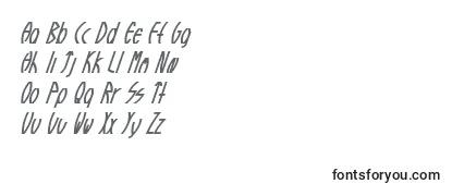 Schriftart GuazhiruItalic