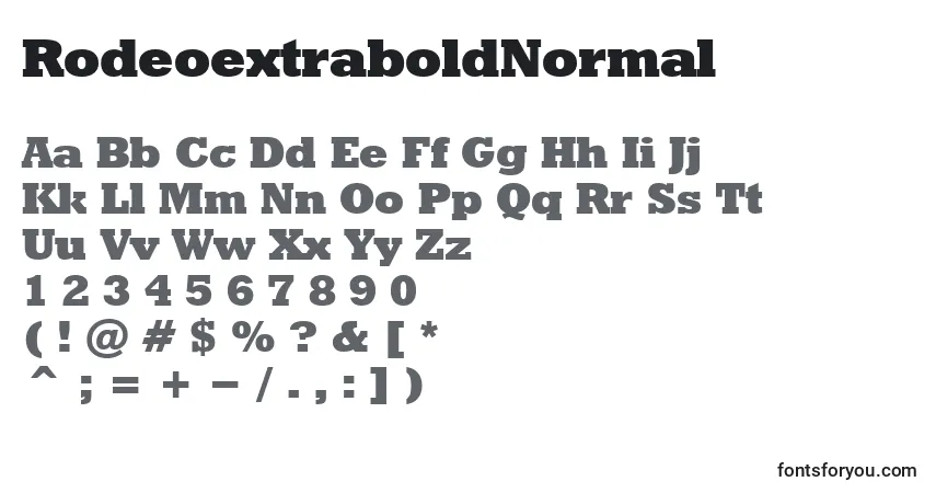 Czcionka RodeoextraboldNormal – alfabet, cyfry, specjalne znaki
