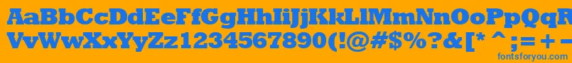 RodeoextraboldNormal Font – Blue Fonts on Orange Background