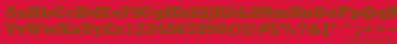 RodeoextraboldNormal Font – Brown Fonts on Red Background