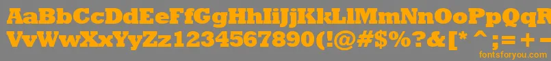 フォントRodeoextraboldNormal – オレンジの文字は灰色の背景にあります。