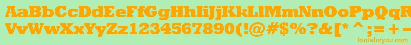 RodeoextraboldNormal Font – Orange Fonts on Green Background