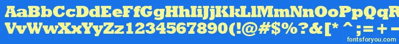 フォントRodeoextraboldNormal – 黄色の文字、青い背景