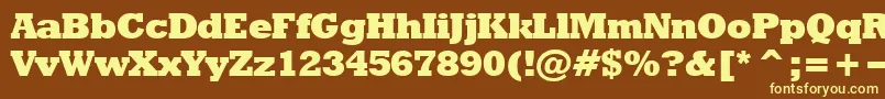 RodeoextraboldNormal Font – Yellow Fonts on Brown Background