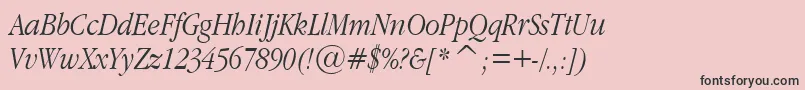 GaramondNarrowItalic.001.022 Font – Black Fonts on Pink Background