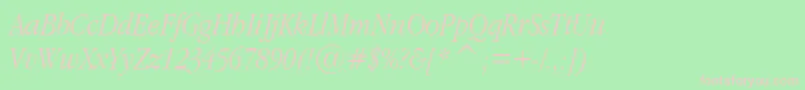 GaramondNarrowItalic.001.022 Font – Pink Fonts on Green Background