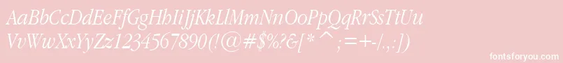 GaramondNarrowItalic.001.022 Font – White Fonts on Pink Background