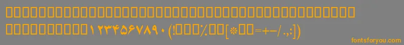 フォントBYagutBold – オレンジの文字は灰色の背景にあります。