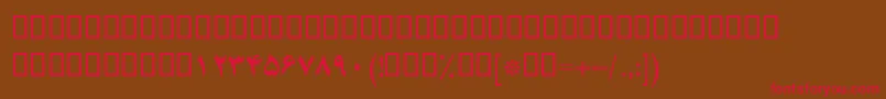 フォントBYagutBold – 赤い文字が茶色の背景にあります。