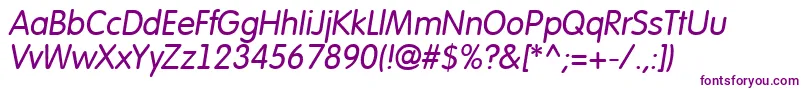 AFuturaroundItalic Font – Purple Fonts on White Background