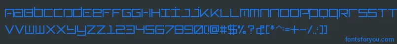 フォントTypeone – 黒い背景に青い文字