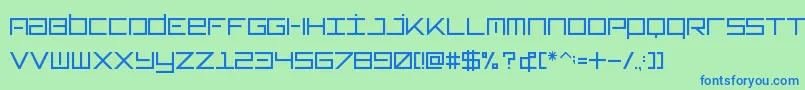 フォントTypeone – 青い文字は緑の背景です。