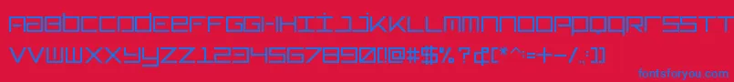 Czcionka Typeone – niebieskie czcionki na czerwonym tle
