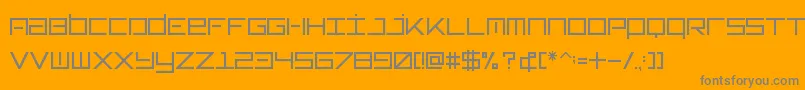 Typeone-fontti – harmaat kirjasimet oranssilla taustalla