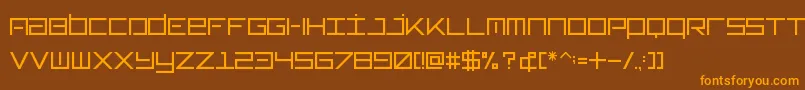 Typeone-Schriftart – Orangefarbene Schriften auf braunem Hintergrund