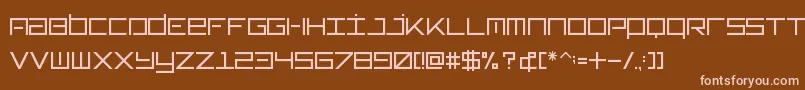 Typeone-fontti – vaaleanpunaiset fontit ruskealla taustalla