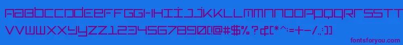 フォントTypeone – 紫色のフォント、青い背景