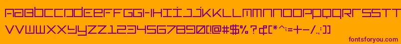 Typeone-Schriftart – Violette Schriften auf orangefarbenem Hintergrund