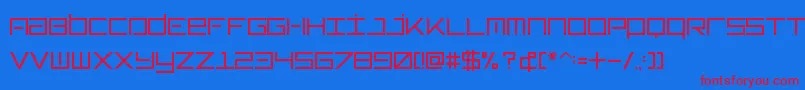 Police Typeone – polices rouges sur fond bleu