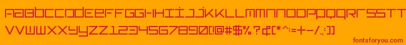 Typeone-fontti – punaiset fontit oranssilla taustalla