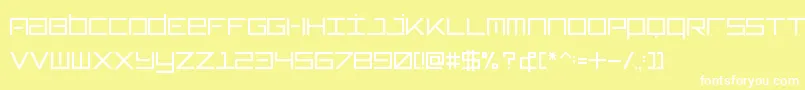 Typeone-fontti – valkoiset fontit keltaisella taustalla