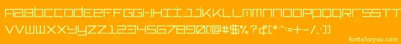 Typeone-fontti – keltaiset fontit oranssilla taustalla