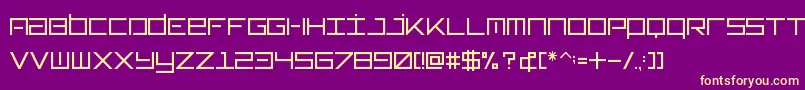 Typeone-fontti – keltaiset fontit violetilla taustalla