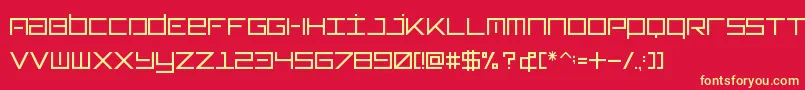 フォントTypeone – 黄色の文字、赤い背景
