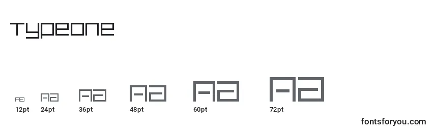 Typeone Font Sizes