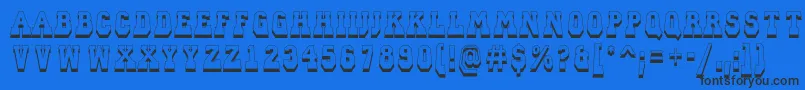 ACampusprspdnsh Font – Black Fonts on Blue Background