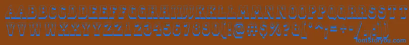 ACampusprspdnsh Font – Blue Fonts on Brown Background
