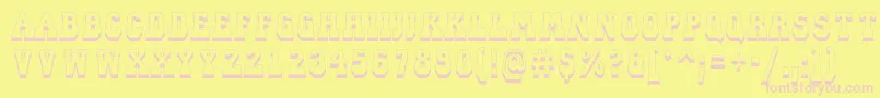 ACampusprspdnsh Font – Pink Fonts on Yellow Background