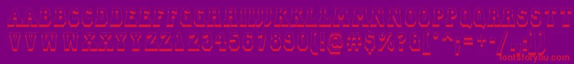 ACampusprspdnsh Font – Red Fonts on Purple Background