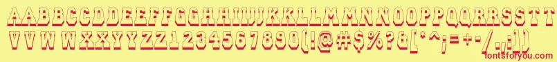 ACampusprspdnsh Font – Red Fonts on Yellow Background