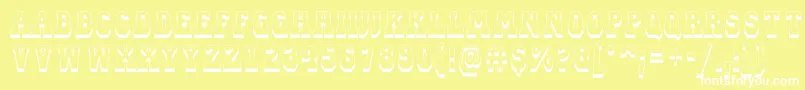 ACampusprspdnsh Font – White Fonts on Yellow Background