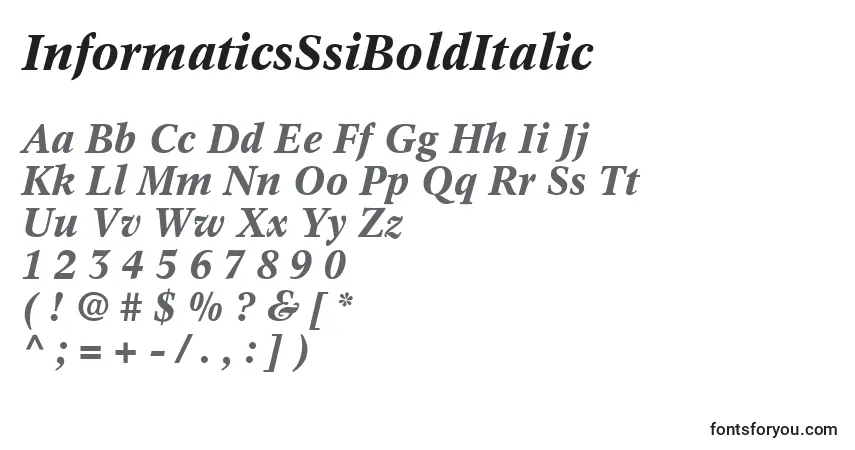 Шрифт InformaticsSsiBoldItalic – алфавит, цифры, специальные символы