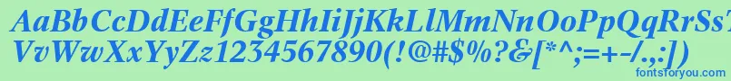InformaticsSsiBoldItalic Font – Blue Fonts on Green Background